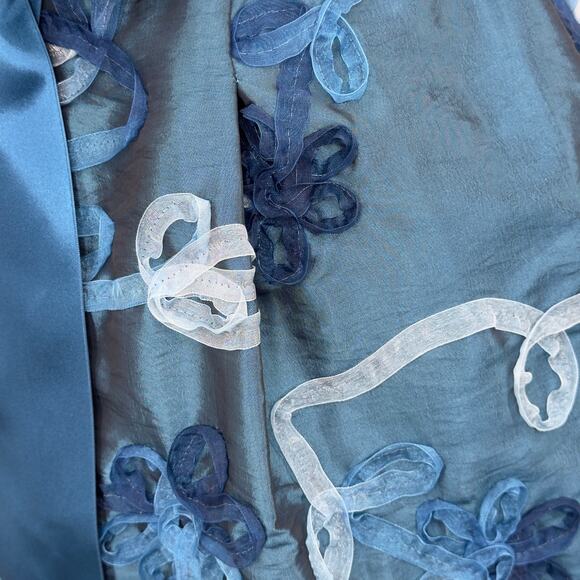 NWT Cache Blue Strapless Bubble Hem Applique Dress Size 2 Y2K Glam Luxe Evening - Picture 9 of 16